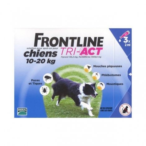 Frontline Tri-Act Chiens 10 à 20 Kg x 3 Pipettes 2ml pas cher, discount