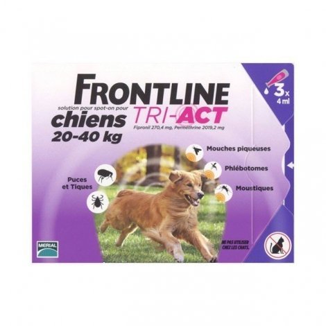 Frontline Tri-Act Chiens 20 à 40 Kg x 3 Pipettes 4ml pas cher, discount