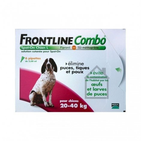 Frontline Combo Spot-on Chiens L 20 à 40 Kg x 6 Pipettes 2,68 ml pas cher, discount