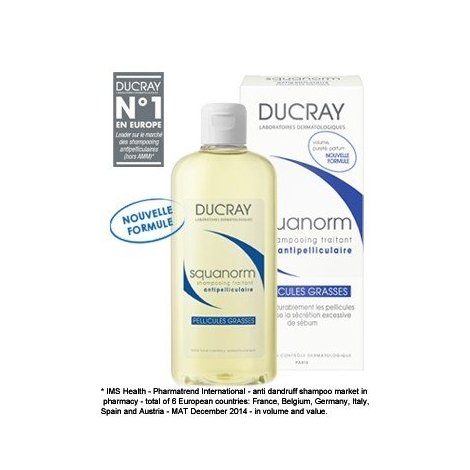 Ducray Squanorm Shampooing Traitant Antipelliculaire Pellicules Grasses 200 ml pas cher, discount