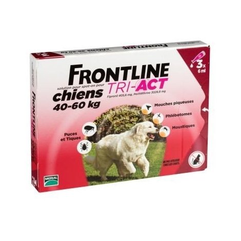 Frontline Tri-Act Chiens 40 à 60 Kg x 3 Pipettes 6ml pas cher, discount
