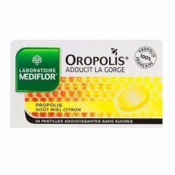 Mediflor Oropolis Adoucissant Gorge Propolis Miel Citron 20 Pastilles