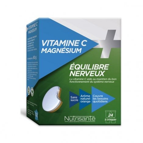 Nutrisante Vitamine C + Magnésium Equilibre Nerveux x24 Comprimés à Croquer pas cher, discount