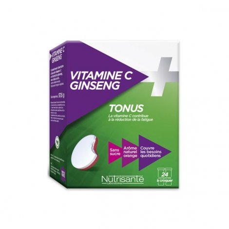 Nutrisante Vitamine C + Ginseng Tonus x24 Comprimés à Croquer pas cher, discount