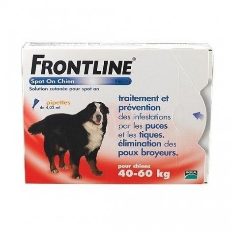 Frontline Spot On Chien +40kg Prévention Puce Tique Pou x6 Pipettes pas cher, discount