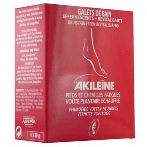 Akileine Rouge galets de bain effervescents 6 x 20g pas cher, discount
