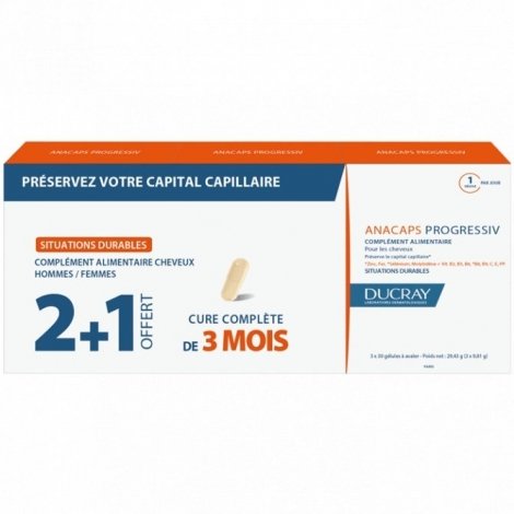 Ducray Anacaps Progressiv Anti-Chute Progressive 3x30 capsules Offre Spéciale pas cher, discount