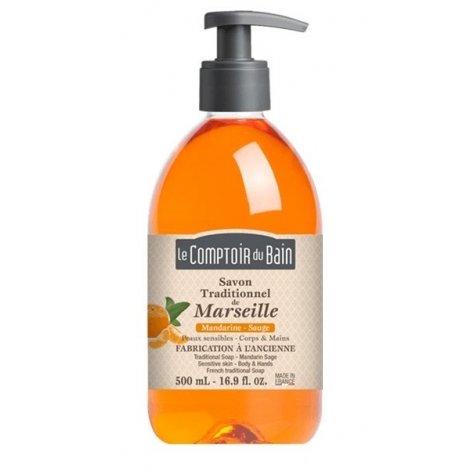 Le comptoir du bain savon de Marseille Mandarine 500ml pas cher, discount