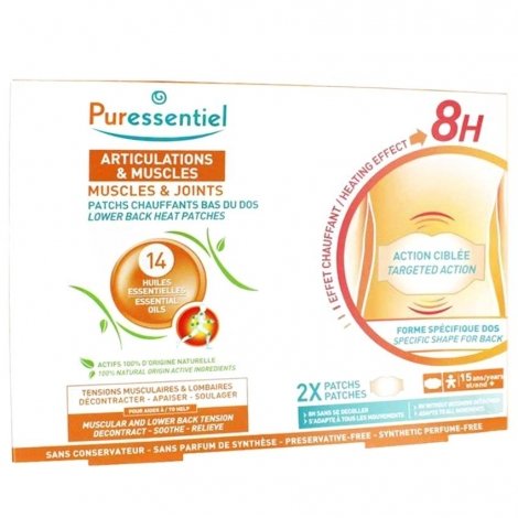 Puressentiel Articulations & Muscles Patchs Chauffants Bas du Dos 2 patchs pas cher, discount