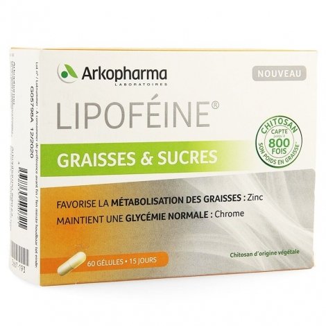 Arkopharma Lipoféine Graisses & Sucres 60 gélules pas cher, discount