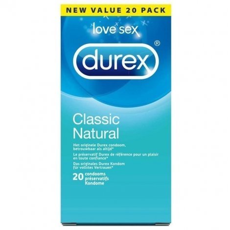 Durex Classic Natural 20 pièces pas cher, discount