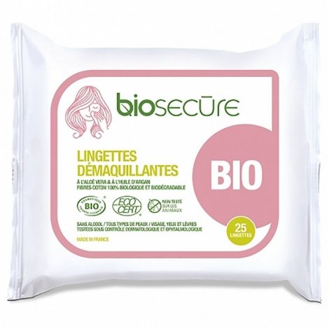 Bio Secure Lingettes Démaquillantes Bio x25 pas cher, discount