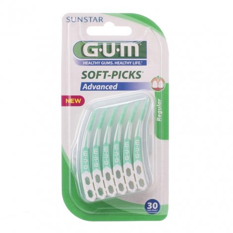 Gum Soft Picks Advanced - Bâtonnets Interdentaires fluorés x 30 pas cher, discount