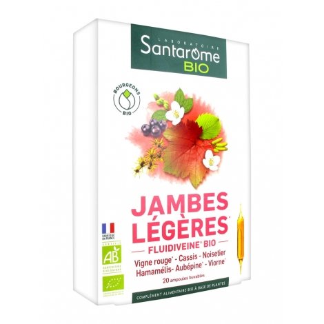 Santarome Bio Jambes Légères 20 ampoules de 10ml pas cher, discount