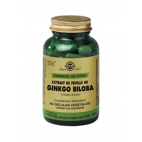 Solgar Ginkgo Biloba 60 gélules végétables pas cher, discount