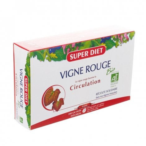 Super Diet Vigne Rouge Bio Circulation 20 ampoules de 15ml pas cher, discount