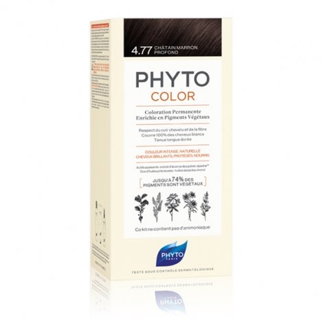 Phyto Color Coloration Permanente 4.77 Châtain Marron Profond pas cher, discount