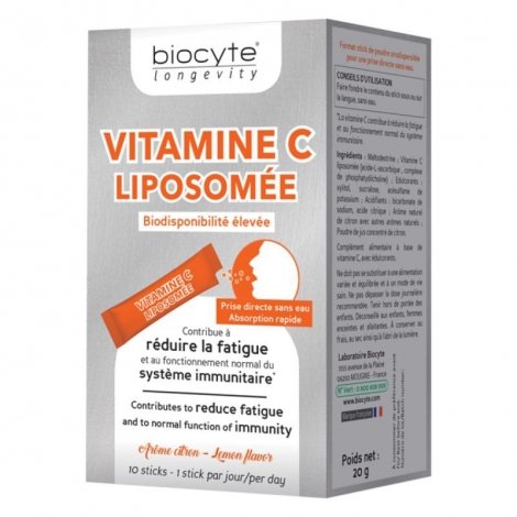 Biocyte Vitamine C Liposomée 10 sticks pas cher, discount