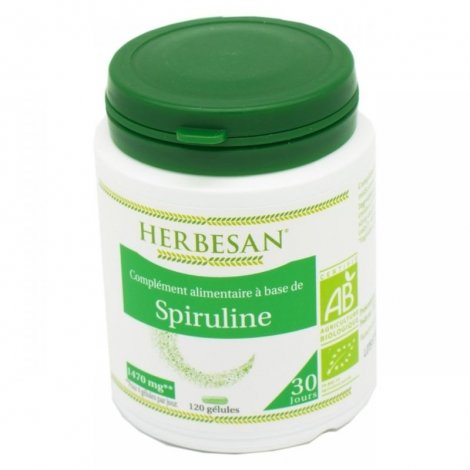 Herbesan Spiruline Bio 120 gélules pas cher, discount