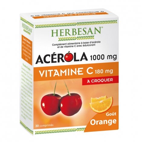 Herbesan Acérola 1000 Goût Orange 30 comprimés  pas cher, discount