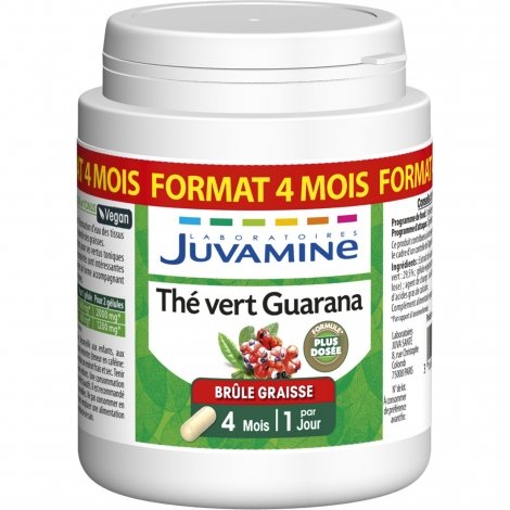 Juvamine Thé Vert Guarana Format 4 mois 120 gélules  pas cher, discount