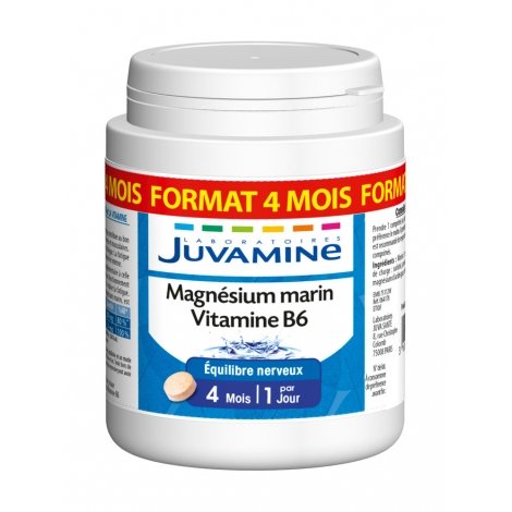 Juvamine Magnésium Marin Vitamine B6 Format 4 Mois 120 comprimés  pas cher, discount
