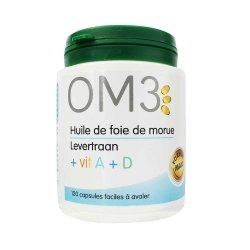OM3 Huile de Foie de Morue Vitamine A + D  120 capsules
