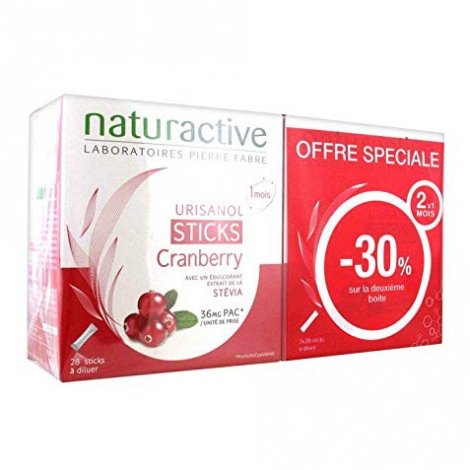 Naturactive Pack Urisanol Sticks Cranberry 2 x 28 sticks pas cher, discount