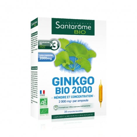 Santarome Bio Ginkgo Bio 2000 20 ampoules de 10ml pas cher, discount
