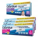 Clearblue 10 Tests D'ovulation Digital 2 Hormones + Clearblue 3 tests de grossesse indicator