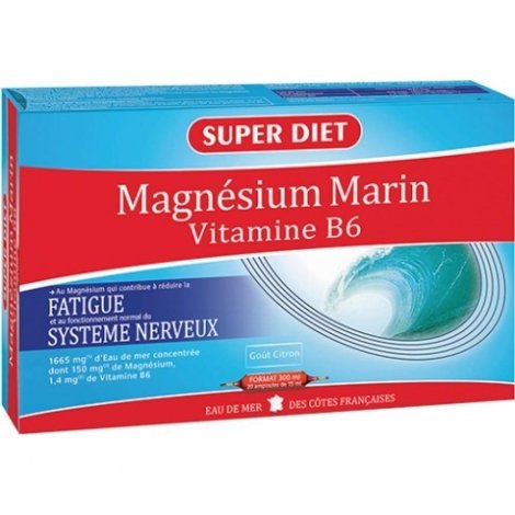 Superdiet Magnésium Marin + Vitamine B6 20 ampoules de 15ml  pas cher, discount