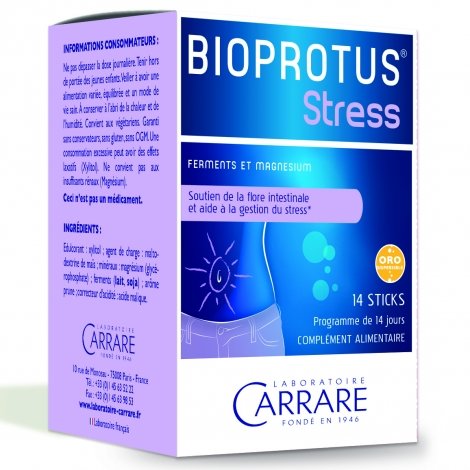 Carrare Bioprotus Stress Flore Intestinale Ferments et Magnésium 14 sticks pas cher, discount