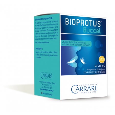 Carrare Bioprotus Buccal Flore Buccale et Dentition 14 Sticks pas cher, discount