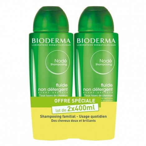 Bioderma Nodé Shampooing Fluide Non Détergent Lot de 2 x 400ml pas cher, discount