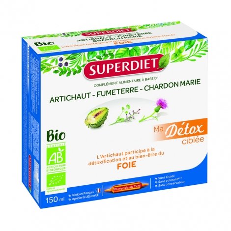 Superdiet Ma Détox Ciblée Foie Bio 10 ampoules  pas cher, discount