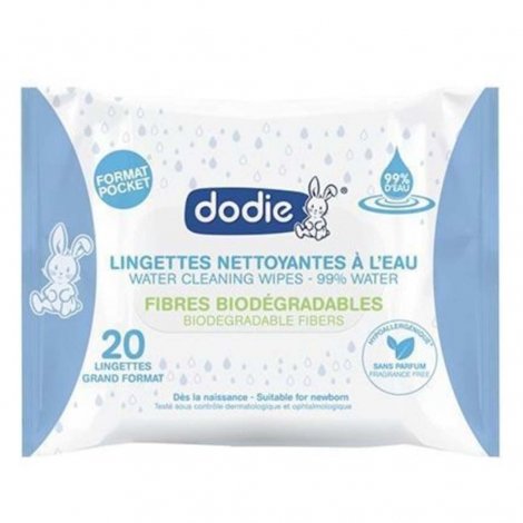 Dodie Lingettes Nettoyantes à l'Eau Grand Format x20  pas cher, discount