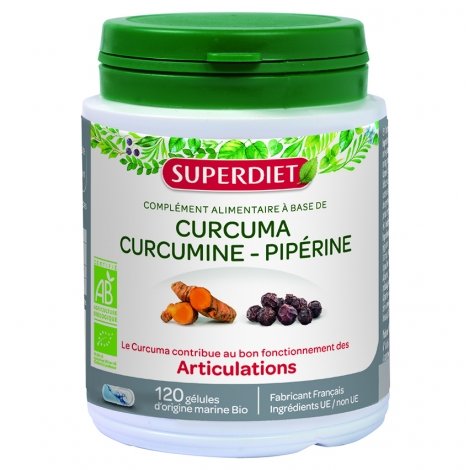 Superdiet Curcuma Curcumine Pipérine 120 gélules pas cher, discount
