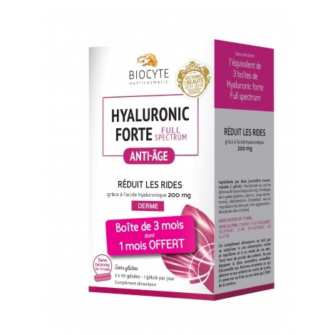 Biocyte Hyaluronic Forte Full Spectrum Anti-Âge 3 x 30 gélules pas cher, discount