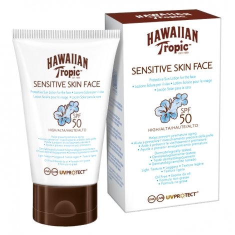 Hawaiian Tropic Sensitive Skin Lotion Visage SPF50 60ml pas cher, discount