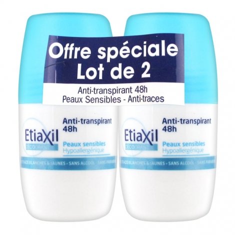 Etiaxil Déodorant Anti-Transpirant 48h Roll-On Lot de 2 x 50ml pas cher, discount