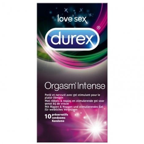 Durex - 10 Préservatifs Extra Lubrifiés Stimulants et Texturés
