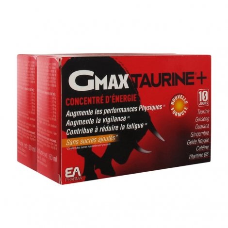 EA Pharma GMAX Taurine+  Concentré d'Energie Lot de 2 x 30 ampoules pas cher, discount