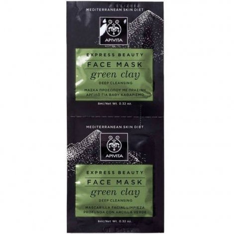 Apivita Express Beauty Face Mask Green Clay 2 x 8ml pas cher, discount