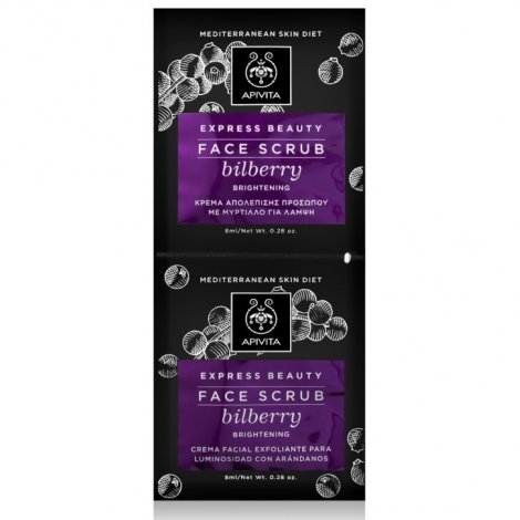 Apivita Express Beauty Face Scrub Bilberry 2 x 8ml  pas cher, discount