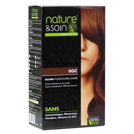 Nature & Soin Coloration Permanente 6GC - Blond Foncé Doré Cuivré pas cher, discount