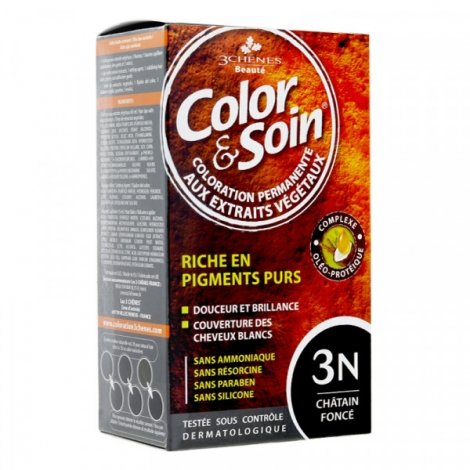 3 Chênes Color & Soin Coloration Permanente 3N - Châtain Foncé 60ml pas cher, discount