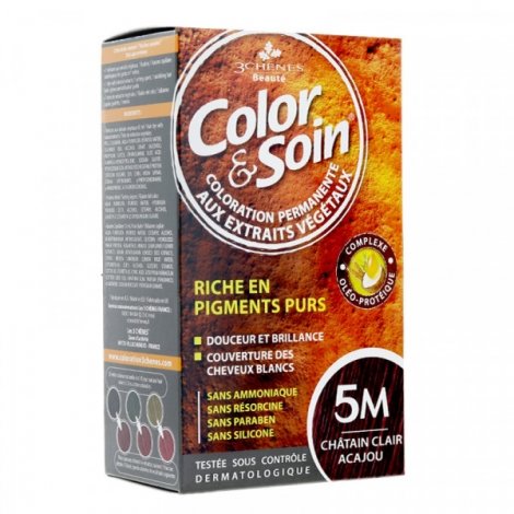 3 Chênes Color & Soin Coloration Permanente 5M - Châtain Clair Acajou 60ml pas cher, discount