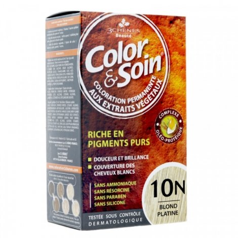 3 Chênes Color & Soin Coloration Permanente 10N - Blond Platine 60ml pas cher, discount