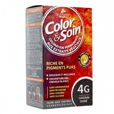 3 Chênes Color & Soin Coloration Permanente 4G - Châtain Doré 60ml pas cher, discount