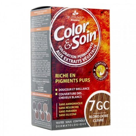 3 Chênes Color & Soin Coloration Permanente 7GC - Blond Doré Cuivré 60ml pas cher, discount